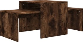 vidaXL füstös tölgy színű szerelt fa dohányzóasztalszett 100x48x40 cm