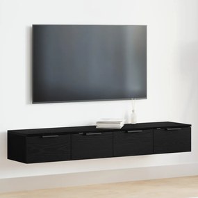 Fali Szekrények 2 db Fekete tölgy 68x30x20 cm Mérnöki Fa