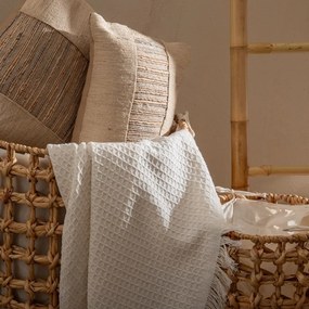 Krémszínű újrahasznosított pamut ágytakaró 260x280 cm Honeycomb – Ixia