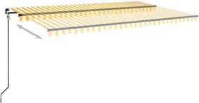 Sárga és fehér kézzel kihúzható napellenző 500 x 350 cm