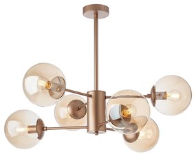 Redo 01-2943 - MUNDI rúdos csillár 6xE14/28W/230V réz/füstszínű