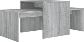 vidaXL szürke sonoma színű szerelt fa dohányzóasztalszett 100x48x40 cm
