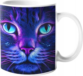 Eredeti Neon Bögre Macska Csodálatos Színek "3D hatás" Kerámia 330ml