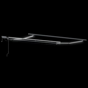 Manuális behúzható napernyő LED világítással Narancs és Barna 300x250 cm