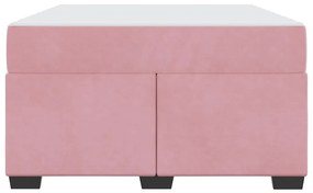 Ágykeret matraccal matracmal Rózsaszín 120 x 190 cm Bársony