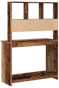 antik fa színű szerelt fa íróasztal polcokkal 102 x 45 x 148 cm