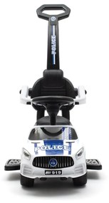 Zenélő bébitaxi vezetőrúddal Baby Mix RENDŐRSÉG fehér