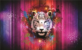 Tigris tapéta Pszichedelikus absztrakt Színes art vinil 416x254 +ragasztó