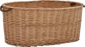 vidaXL természetes fűzfa tűzifatároló kosár fogantyúkkal 78x54x34 cm