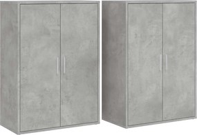 vidaXL 2 db betonszürke szerelt fa tálalószekrény 60 x 31 x 84 cm