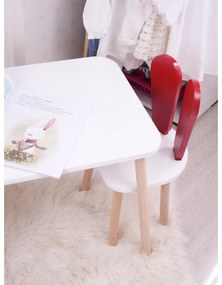 Gyerekasztal székekkel Bunny One Chair Set - Red, White