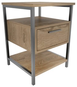 Éjjeliszekrény Alba - Black, Oak