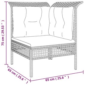 vidaXL 9 részes szürke polyrattan kerti ülőgarnitúra párnákkal