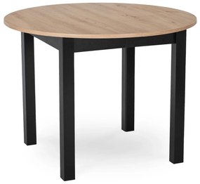 Bővíthető étkezőasztal 102–142 cm Riviera tölgy / fekete színkombinációban – HARRY