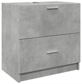 betonszürke szerelt fa mosdószekrény 59 x 37 x 59 cm