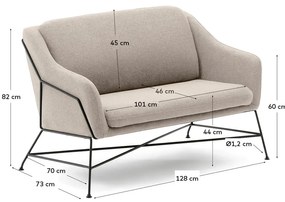 Bézs kanapé 128 cm Brida – Kave Home