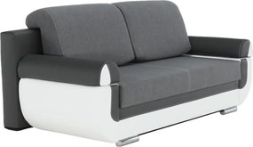 Kanapé, textilbőr fehér+szürke/szürke szövet, KARDYN