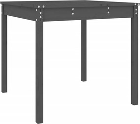 vidaXL szürke tömör fenyőfa kerti asztal 82,5 x 82,5 x 76 cm