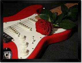 Poszterek keretben 40x30 Elektromos gitár rózsával