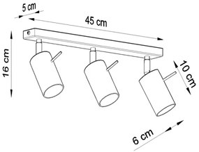 Sollux SL.0729 - Spotlámpa RING 3xGU10/10W/230V