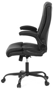 Fekete ökobőr irodai szék hintamechanikával. KA-Y344 BK