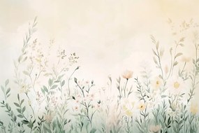 Fotótapéta Flizelina Pasztell Rét Kert Mező Virágok Boho 208x146 ragasztó