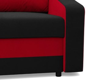 Hewlet kanapéágy, szövet anyag, hab töltet, fekete - piros