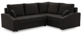 Grande Plus sarokkanapé, jobboldali, szövet anyag, fekete