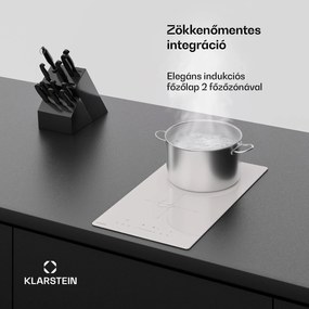 Klarstein PowerGlide indukciós főzőlap | Modern, kompakt és nagy teljesítményű | 2 főzőzóna | 3500 W | 30 cm