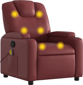 vidaXL bordó műbőr dönthető masszázsfotel