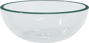 vidaXL átlátszó edzett üveg mosdókagyló 30x12 cm