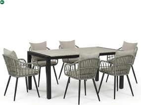 Kerti asztal 160x90 cm, alumínium, polywood, fekete, AZT-S1514 BK