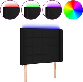 vidaXL fekete szövet LED-es fejtámla 103x16x118/128 cm