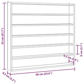 fa gyűjtői vitrin 6 polccal 60x8,5x55cm 60x8,5x55 cm