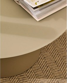 Világosszürke kerek dohányzóasztal üveg asztallappal ø 80 cm Wilshire – Kave Home