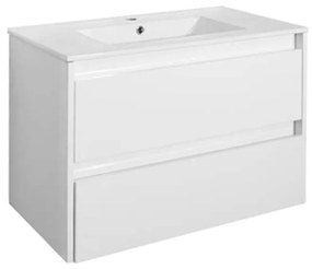 Porto 80 alsó fürdőszoba bútor mosdóval fehér színben