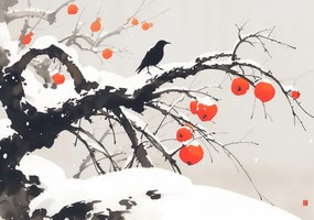 Poszter 100x70cm Keleti akvarell