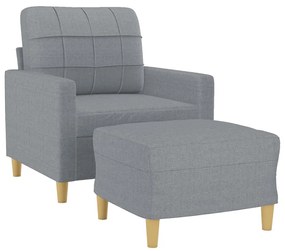 világosszürke szövet kanapéfotel lábtartóval 60 cm