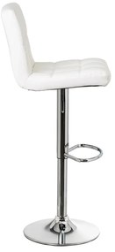 Fehér bőr utánzat állítható magasságú bárszék szett 2 db-os (ülésmagasság 93 cm) – Casa Selección