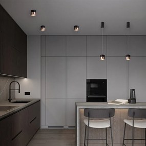 RENDL JUNIPER závěsná stahovatelná černá/zlatá 230V LED 15W 30° 3000K