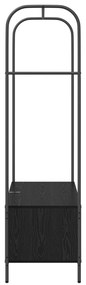 Ruhatartó polcokkal fekete tölgy 100x44x160 cm