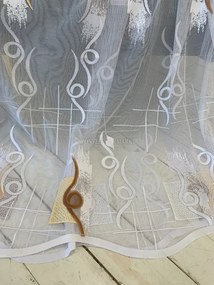 Kész függöny barna-fehér mintával 300x250 cm
