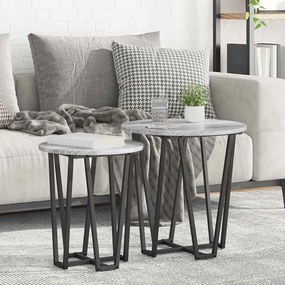 Kisasztal készlet 2 pcs Szürke sonoma és Fekete
