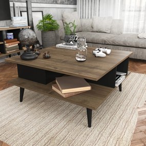 Dohányzóasztal Akya - Walnut, Black