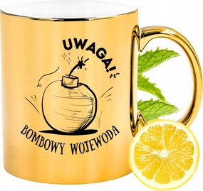 Arany csillogó bögre vajdasági ajándék fényképes nyomtatással