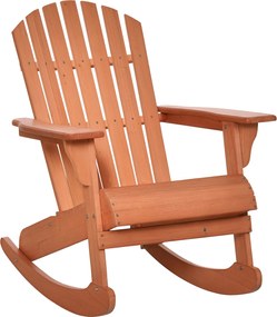 Outsunny Adirondack Fa Hintaágy Természetes Fa 77x94x97 cm Kertbe, Teraszra, Kültéri Rusztikus Stílus 130 kg Teak Szín | Aosom