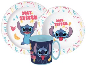Disney Lilo és Stitch, A csillagkutya Just étkészlet, micro műanyag szett bögrével 390 ml