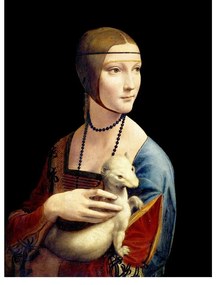 Reprodukciós kép 30x40 cm Lady with an Ermine, Leonardo Da Vinci – Fedkolor
