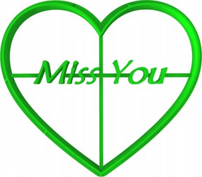 Prémium Mézeskalács és Keksz Lyukasztó Valentin Nap Szív Miss You 8cm