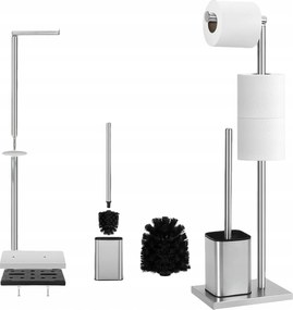 Wc-papír Tartó Állvány És Wc Kefe Ezüst Rozsdamentes